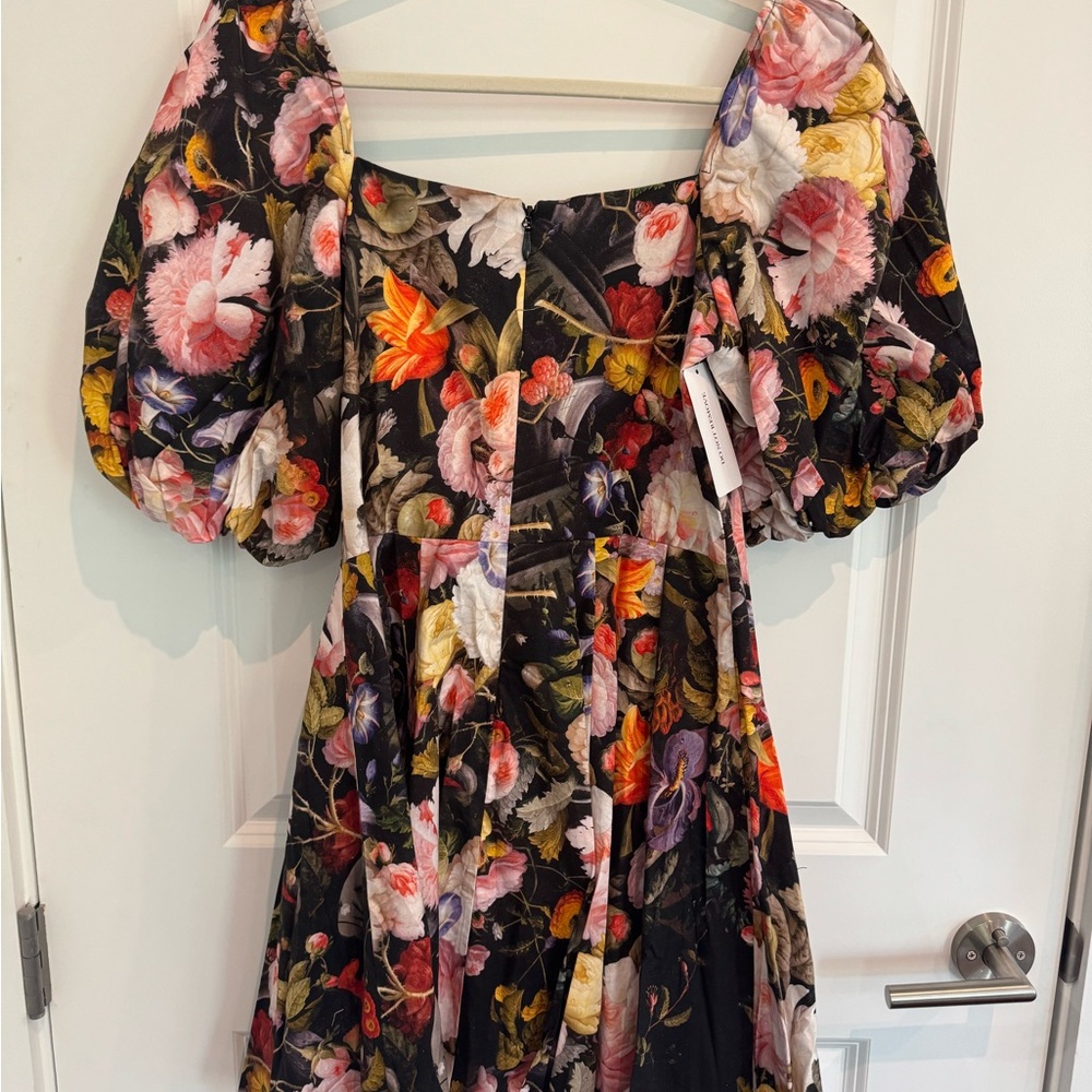 Selkie Floral Puff Sleeve Mini Dress - Multicolor